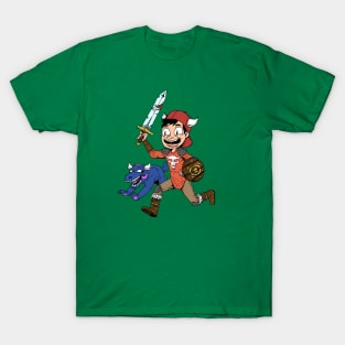 Kid Warrior & pet monster T-Shirt